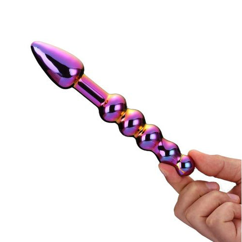 Glamour Glass Ridged Anal Dildo Multi from Nice 'n' Naughty