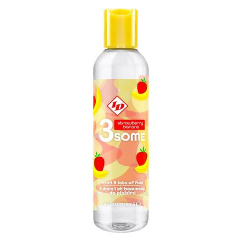 ID 3some 3 in 1 Water-Based Lubricant Strawberry Banana 118ml Bottle from Nice 'n' Naughty