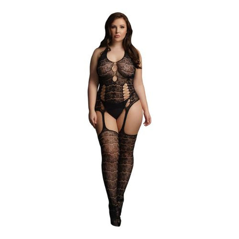 Le Desir Lace Suspender Bodystocking Black from Nice 'n' Naughty