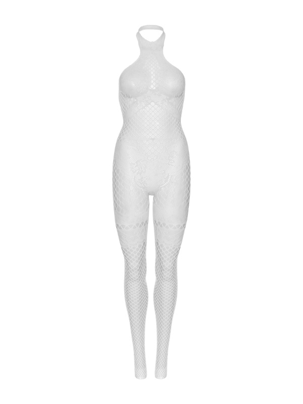 Leg Avenue Net Halter Bodystocking White from Nice 'n' Naughty