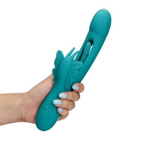 Loveline Flapping G-Spot Butterfly Vibrator - Peacock Blue from Nice 'n' Naughty