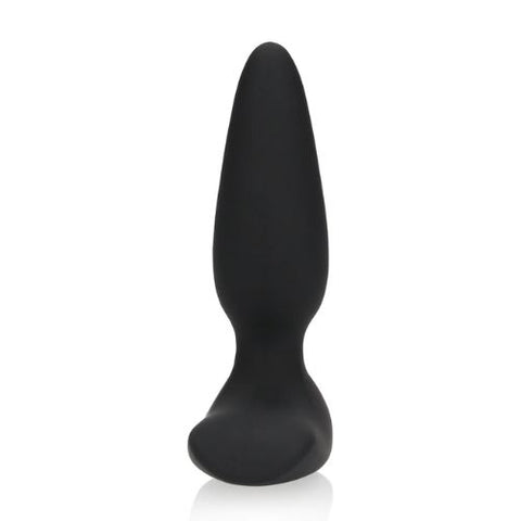 Loveline Smooth Vibrating Anal Plug w Remote Black Silicone from Nice 'n' Naughty
