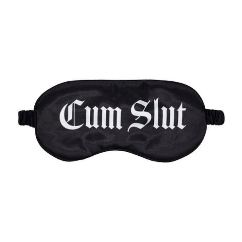 Ouch! Cum Slut Printed Satin Mask Black from Nice 'n' Naughty