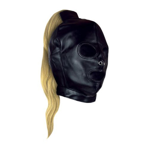 Ouch! Mask with Blonde Ponytail - Black from Nice 'n' Naughty