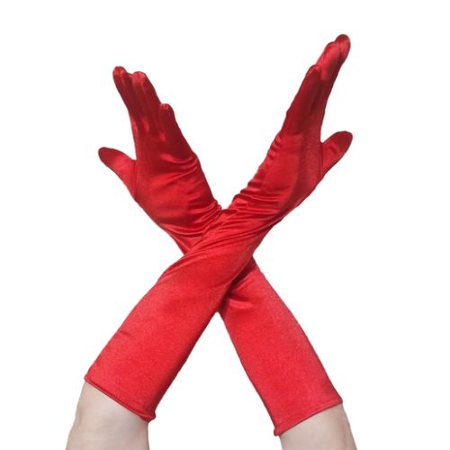 Pamela Mann Men's Long Satin Gloves Red from Nice 'n' Naughty