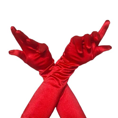 Pamela Mann Men's Long Satin Gloves Red from Nice 'n' Naughty
