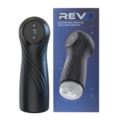 Rev Sucking & Vibrating Male Masturbator Black from Nice 'n' Naughty
