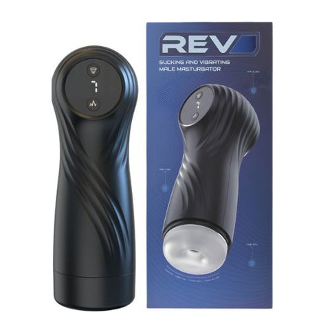 Rev Sucking & Vibrating Male Masturbator Black from Nice 'n' Naughty