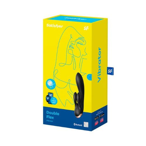 Satsifyer Double Flex Black Rabbit Vibrator from Nice 'n' Naughty