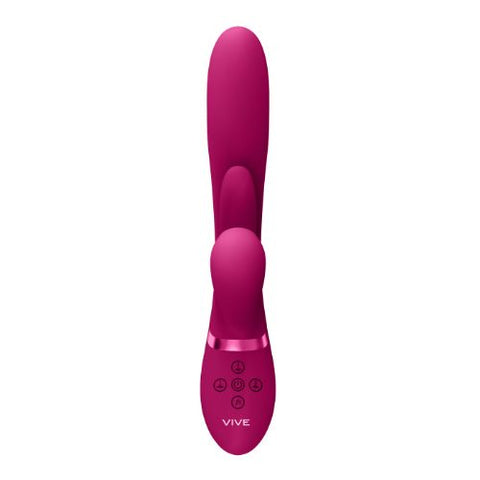 Vive Kura - Thrusting G-Spot Vibrator with Flapping Tongue and Pulse Wave Stimulator - Pink from Nice 'n' Naughty