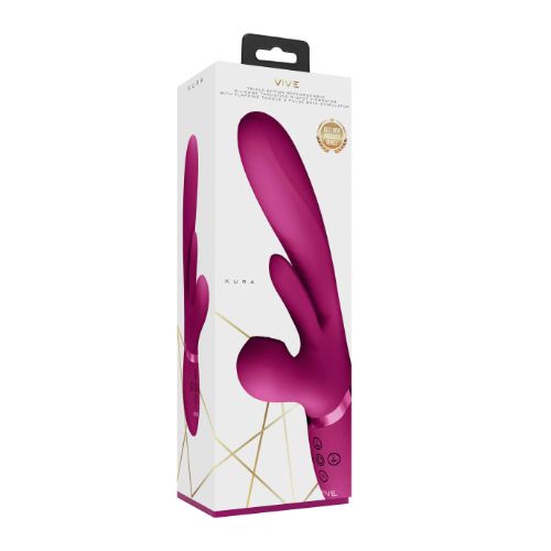 Vive Kura - Thrusting G-Spot Vibrator with Flapping Tongue and Pulse Wave Stimulator - Pink from Nice 'n' Naughty