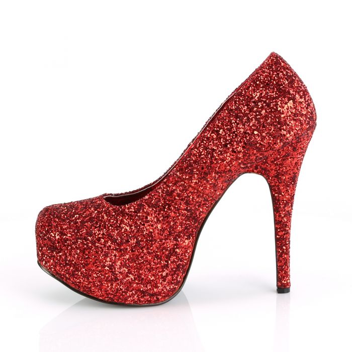 Pleaser TEEZE-06 Red Glitter Shoes