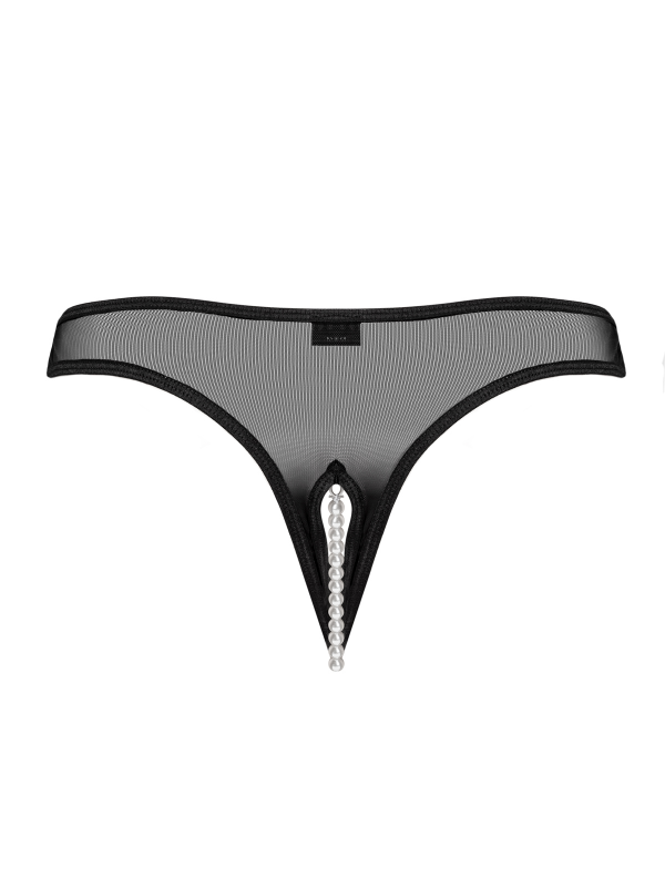 UnderNeath Jade Crotchless Sheer Thong Black from Nice 'n' Naughty