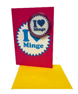 I Heart Minge Greeting Card and Badge