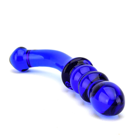 Spectrum by Loving Joy Ribbed G-Spot Glass Dildo