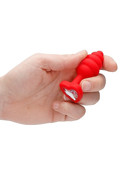 Ouch! Ribbed Diamond Heart Plug